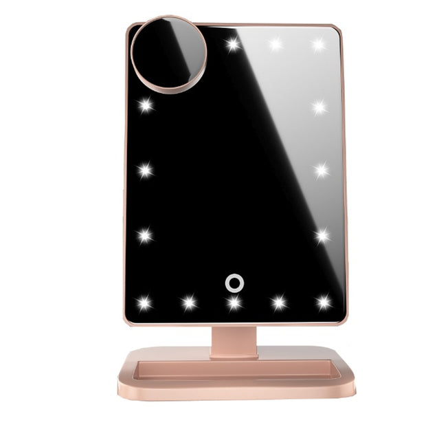 Touchscreen LED Makeup Mirror with Bluetooth 10X Magnifier