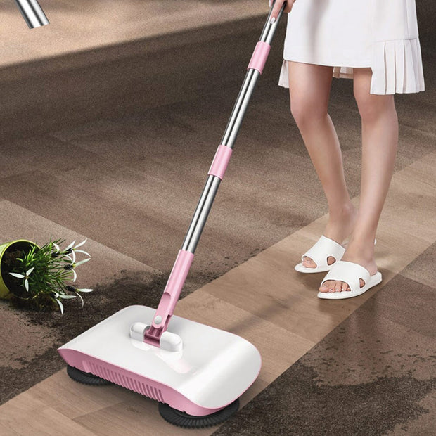 Hand Push Sweeper Broom Dustpan Mop All-in-One