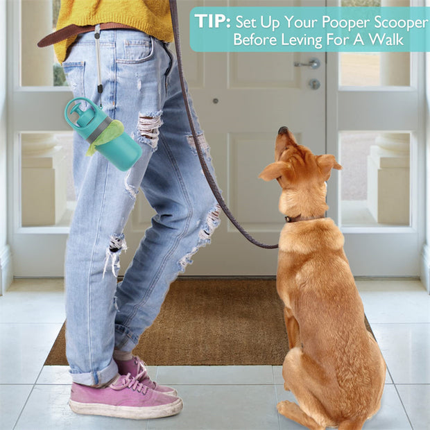 Portable Dog Pooper Scooper With Bag Dispenser Shovel