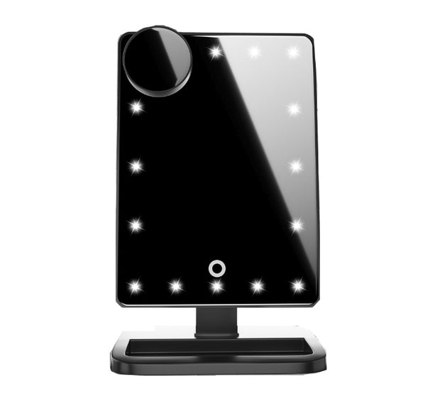 Touchscreen LED Makeup Mirror with Bluetooth 10X Magnifier