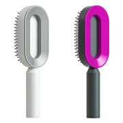 Self Cleaning Hair Brush Anti-Static Scalp Com