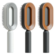 Self Cleaning Hair Brush Anti-Static Scalp Com