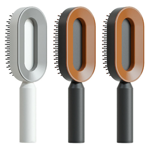 Self Cleaning Hair Brush Anti-Static Scalp Com
