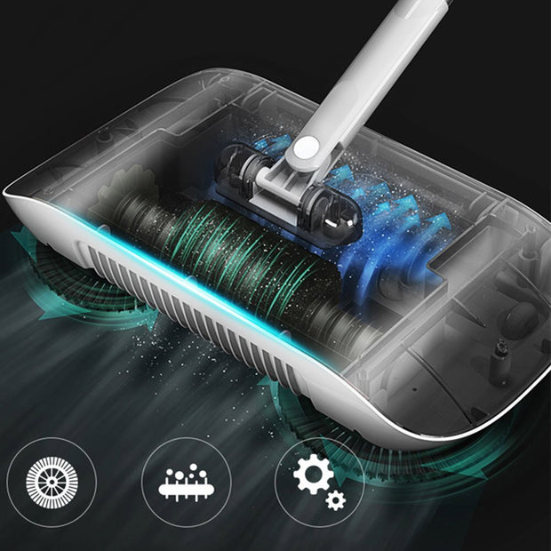Hand Push Sweeper Broom Dustpan Mop All-in-One