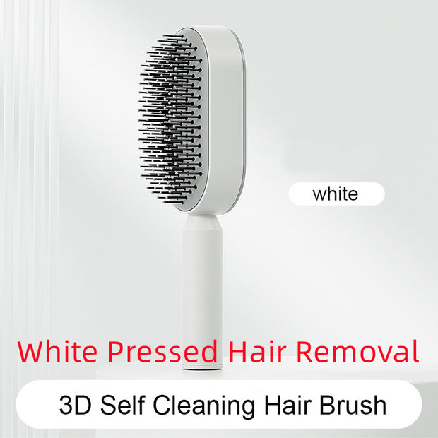 Self Cleaning Hair Brush Anti-Static Scalp Com