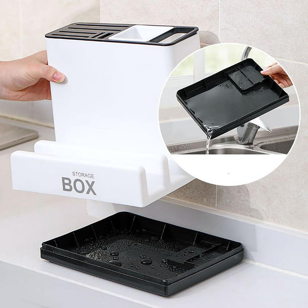 Kitchen Knife Holder Plastic Storage Rack Organizer for Tableware