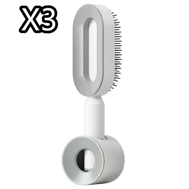 Self Cleaning Hair Brush Anti-Static Scalp Com