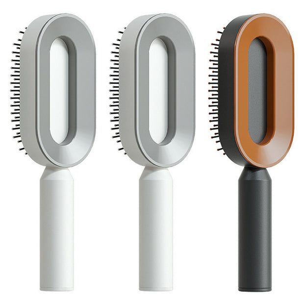 Self Cleaning Hair Brush Anti-Static Scalp Com