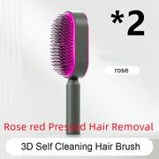 Self Cleaning Hair Brush Anti-Static Scalp Com