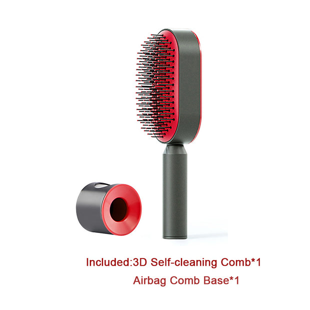 Self Cleaning Hair Brush Anti-Static Scalp Com