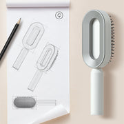 Self Cleaning Hair Brush Anti-Static Scalp Com