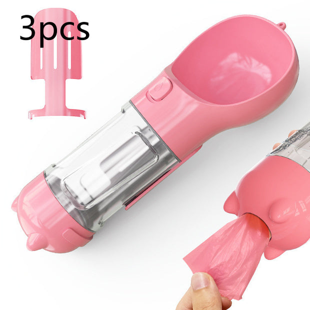 Portable 3‑in‑1 Dog Water Bottle Feeder and Bag