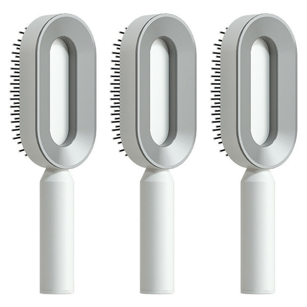 Self Cleaning Hair Brush Anti-Static Scalp Com