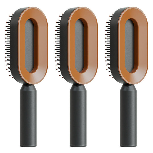 Self Cleaning Hair Brush Anti-Static Scalp Com