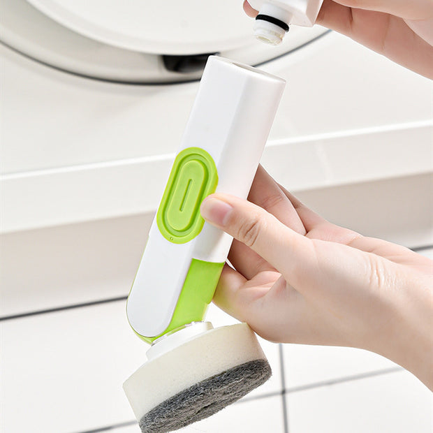 Long Handle Liquid-Filled Cleaning Brush With Two Replacement Heads