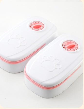 Smart Food Dispenser with Timer and Stainless Bowl