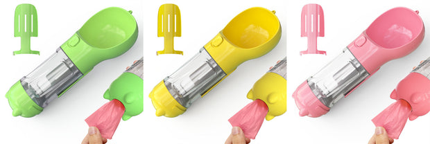 Portable 3‑in‑1 Dog Water Bottle Feeder and Bag