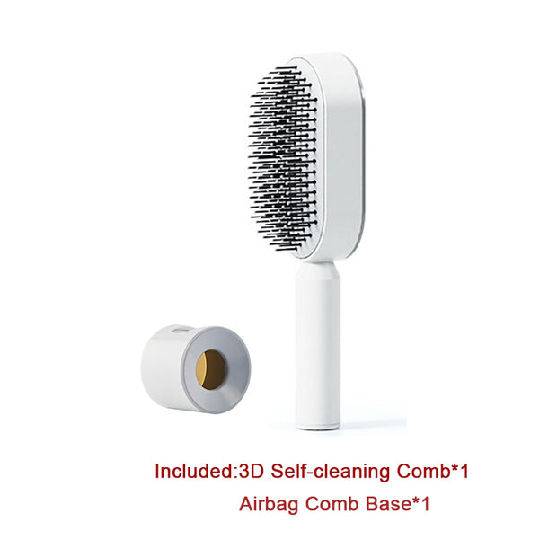 Self Cleaning Hair Brush Anti-Static Scalp Com