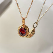 Emerald Ruby Inlaid Diamond Pendant Necklace