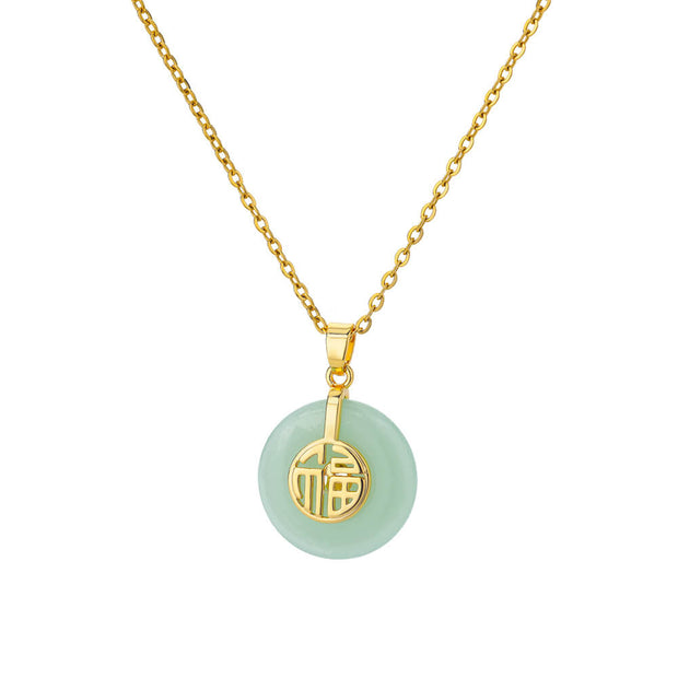 Oval Cat's Eye Pendant Titanium Steel Necklace Niche