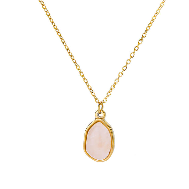 Oval Cat's Eye Pendant Titanium Steel Necklace Niche
