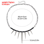 Punk Stitching Chain Black Beaded