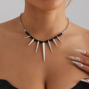 Punk Stitching Chain Black Beaded