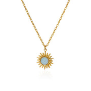 Oval Cat's Eye Pendant Titanium Steel Necklace Niche