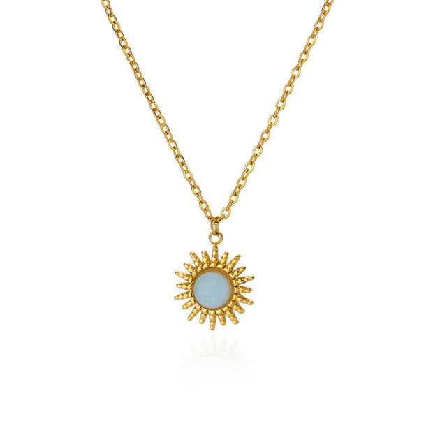 Oval Cat's Eye Pendant Titanium Steel Necklace Niche