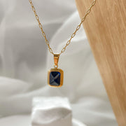 Emerald Ruby Inlaid Diamond Pendant Necklace