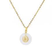Oval Cat's Eye Pendant Titanium Steel Necklace Niche
