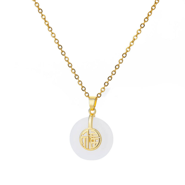 Oval Cat's Eye Pendant Titanium Steel Necklace Niche