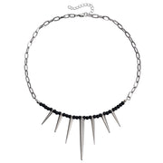 Punk Stitching Chain Black Beaded