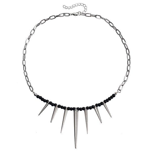 Punk Stitching Chain Black Beaded