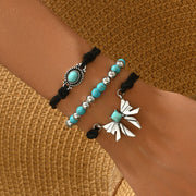 Geometric Butterfly Turquoise Design Bracelet Three-piece Set