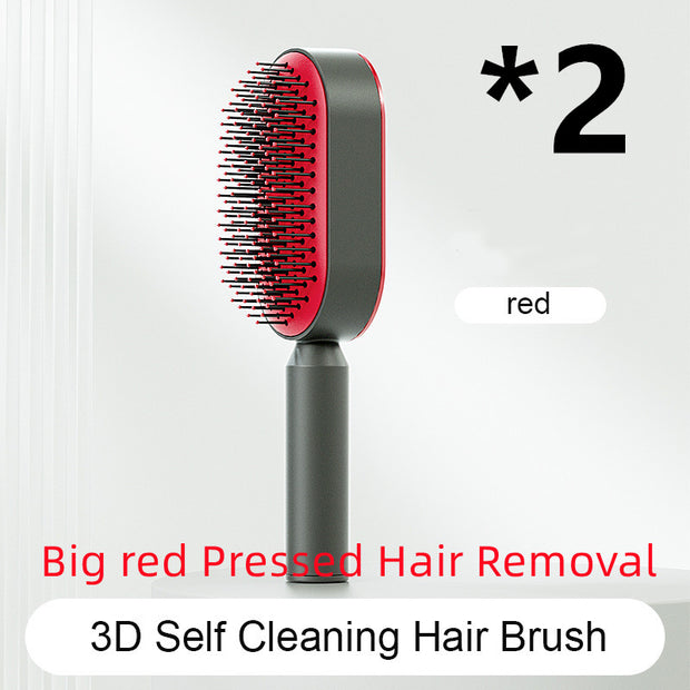 Self Cleaning Hair Brush Anti-Static Scalp Com