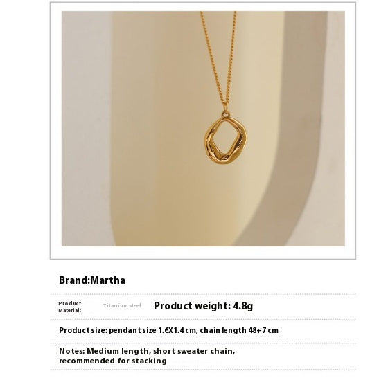 Circular Hollow Geometric Irregular Necklace