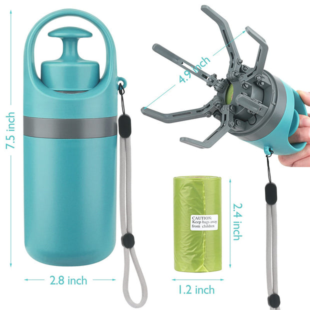 Portable Dog Pooper Scooper With Bag Dispenser Shovel