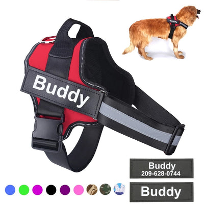 Custom No-Pull Reflective Dog Harness Adjustable Breathable Pet Vest
