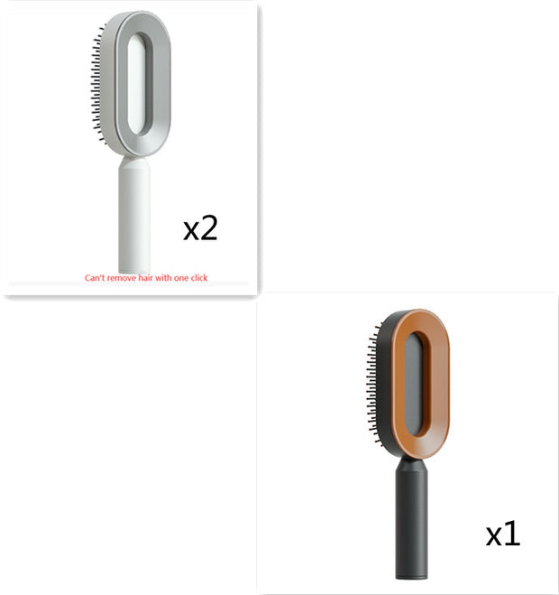 Self Cleaning Hair Brush Anti-Static Scalp Com