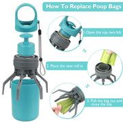 Portable Dog Pooper Scooper With Bag Dispenser Shovel
