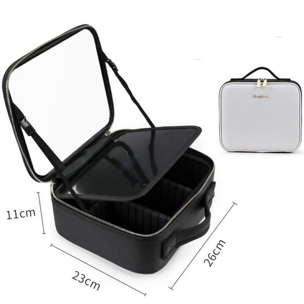 Smart LED Makeup Case with Mirror Large Travel Cosmetic Bag