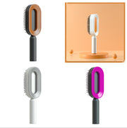 Self Cleaning Hair Brush Anti-Static Scalp Com