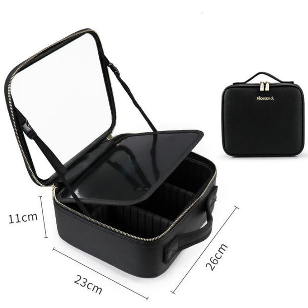 Smart LED Makeup Case with Mirror Large Travel Cosmetic Bag