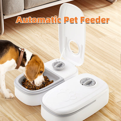 Smart Food Dispenser with Timer and Stainless Bowl