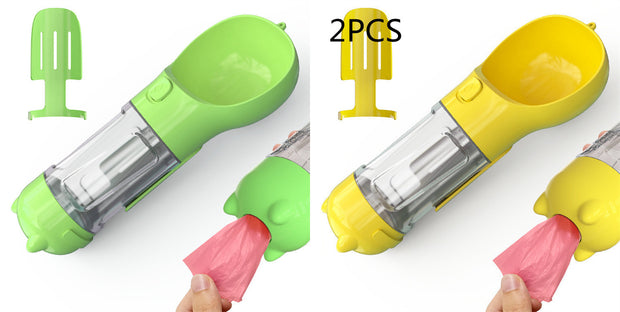 Portable 3‑in‑1 Dog Water Bottle Feeder and Bag