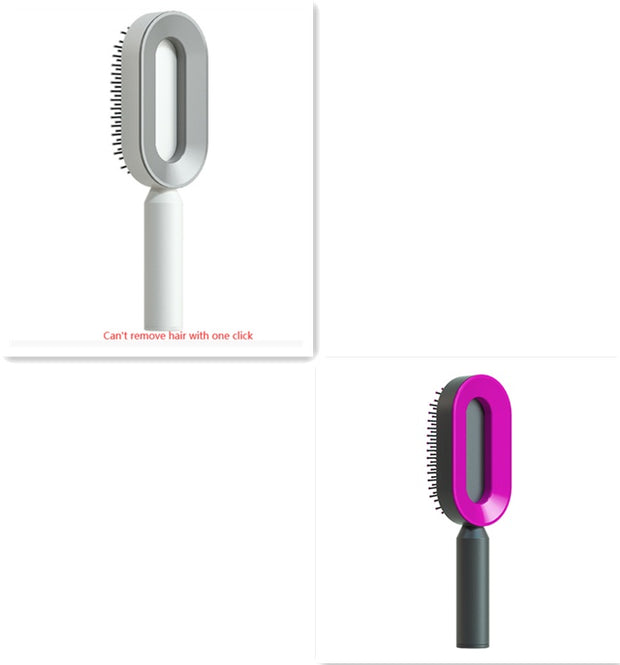 Self Cleaning Hair Brush Anti-Static Scalp Com