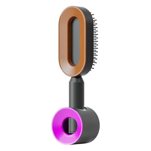 Self Cleaning Hair Brush Anti-Static Scalp Com