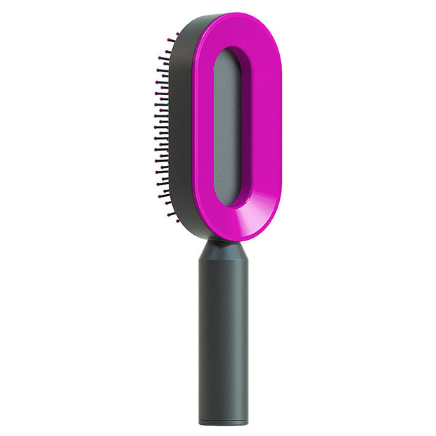 Self Cleaning Hair Brush Anti-Static Scalp Com