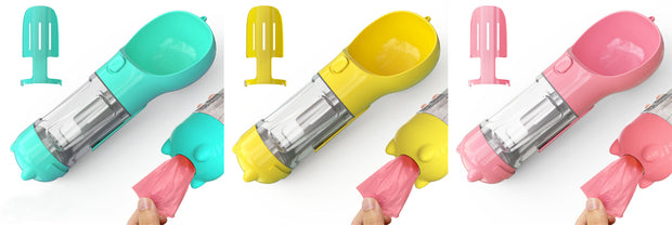 Portable 3‑in‑1 Dog Water Bottle Feeder and Bag